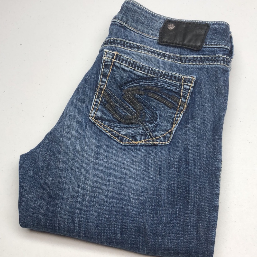 LIKE NEW VINTAGE SILVER SUKI DENIM CAPRIS 29x26 ⭐️